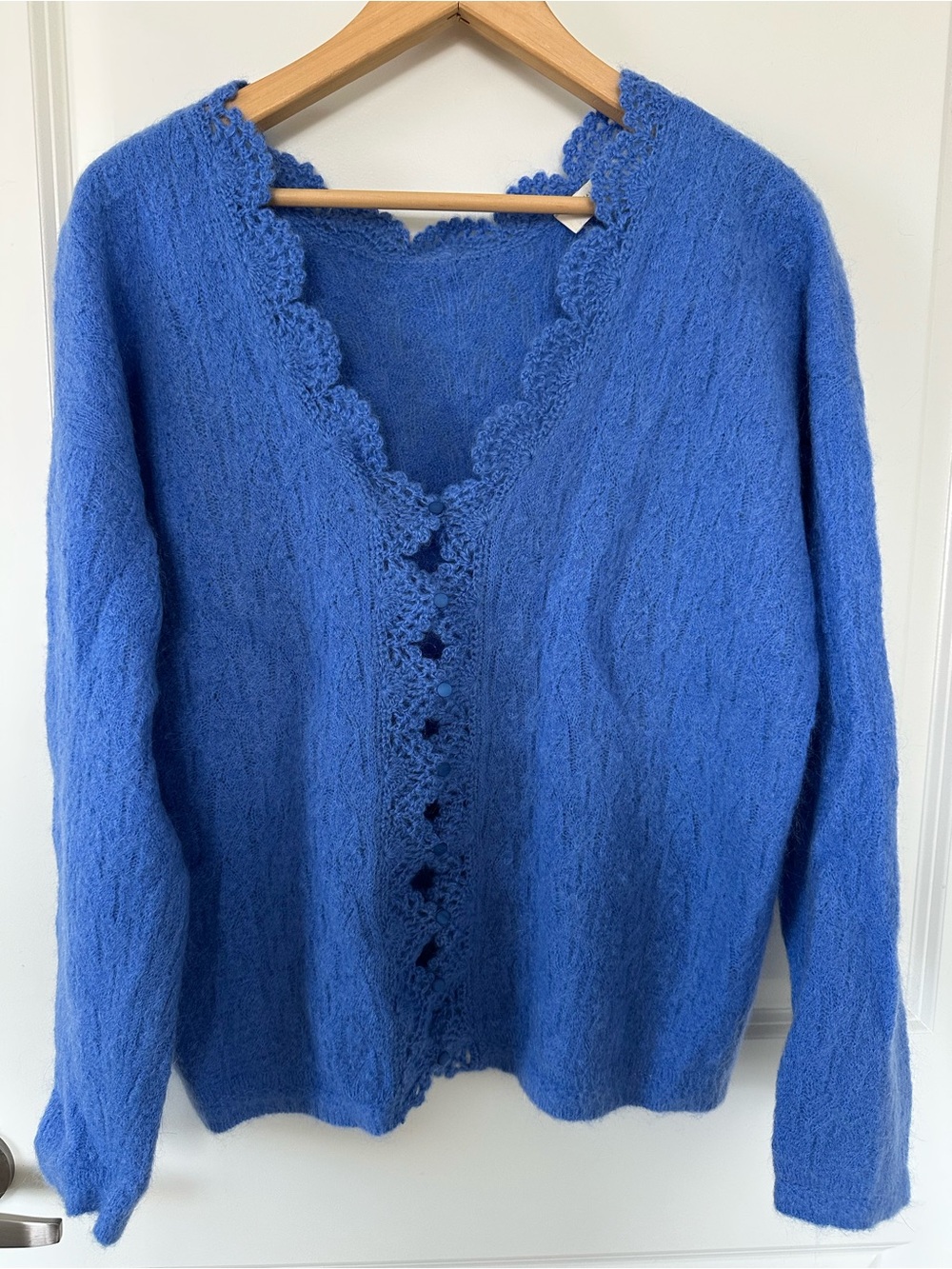Sezane La Maille Mohair/Wool Blue Cardigan - Picture 2 of 7